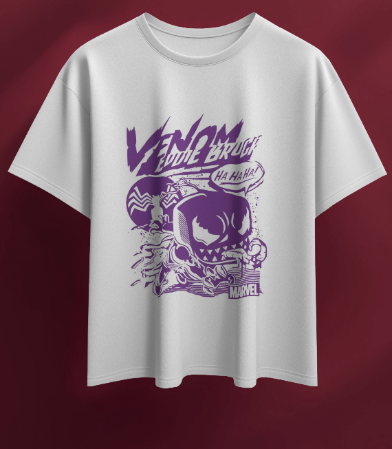 VENOM PURPLE WHITE REGULAR GRAPHIC PRINTED T-SHIRT